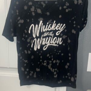 V-neck “whiskey and Waylon “